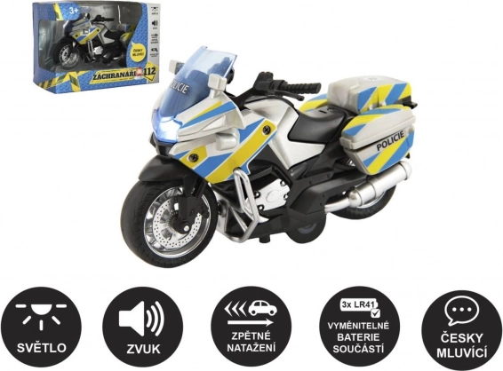 Policijski motor 12 cm s svetlobo in zvokom, govori po slovensko