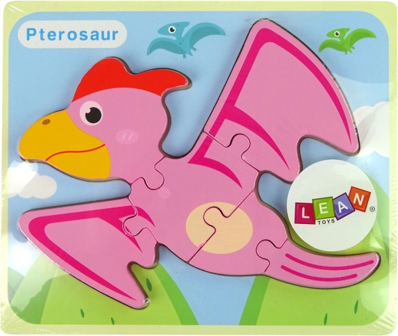 Lesene dinozavrske sestavljanke – rožnati pterodaktil ali modri pliozaver