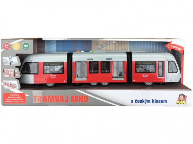 Tramvaj z resničnim obvestilom