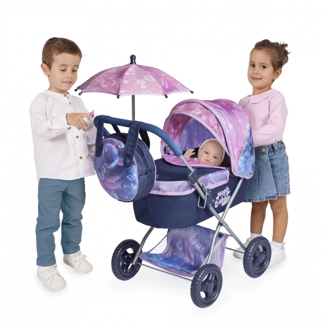 DeCuevas 85076 Zložljiv voziček za punčke s senčnikom in torbo Magic Bubble 2024 - 60 cm