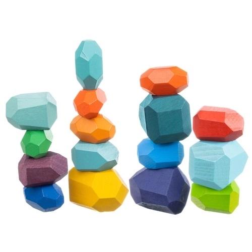 Kreativni leseni balansni kamni Kruzzel 22475 - set 16 kos