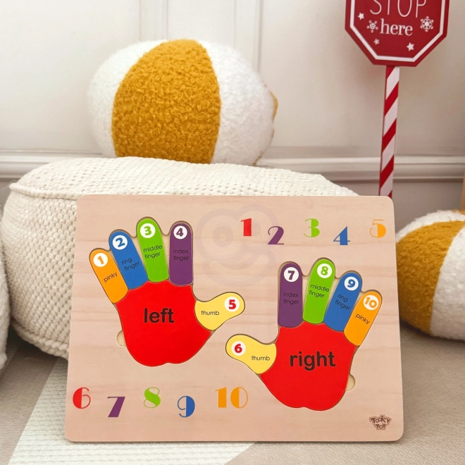 Lesena učna sestavljanka Roke TOOKY TOY