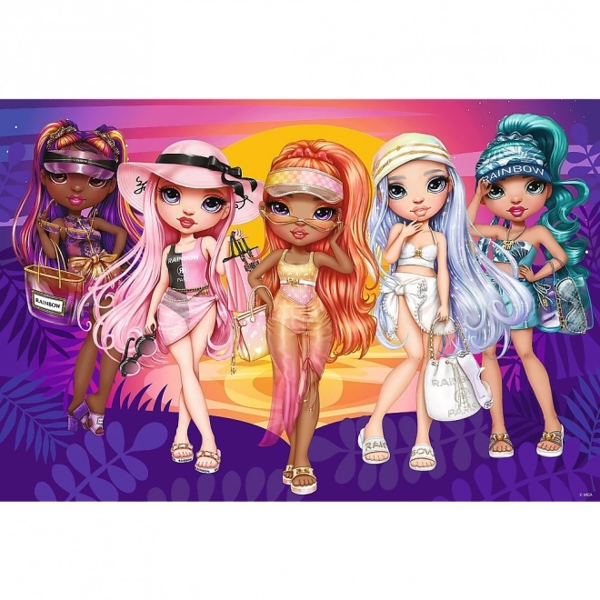 Sestavljanka z bleščicami 70 kosov v kovčku Glitter Dolls Rainbow High