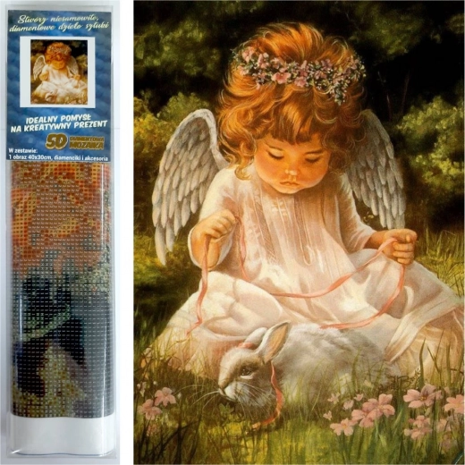 diamantno slikanje angelček 30 × 40 cm