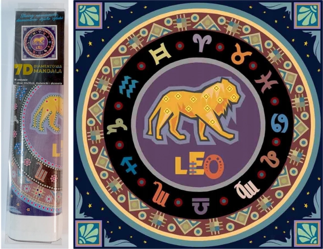 NORIMPEX Diamantno slikanje 7D Znak zodiaka: Lev 30x30cm