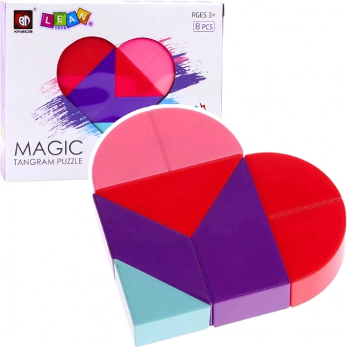 Magnetne tangramske kocke – srce, 8 delov