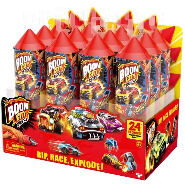 Auto Boom City Racers plast mix vrst v plastični cevi 21x6,5x6cm