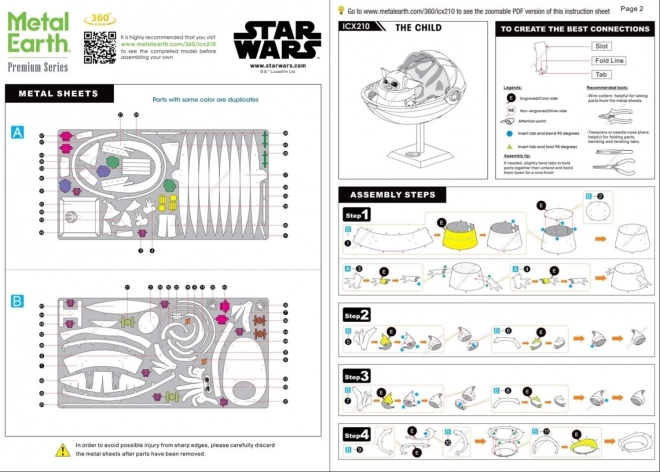 Metal Earth 3D sestavljanka Star Wars Mandalorian: Otrok