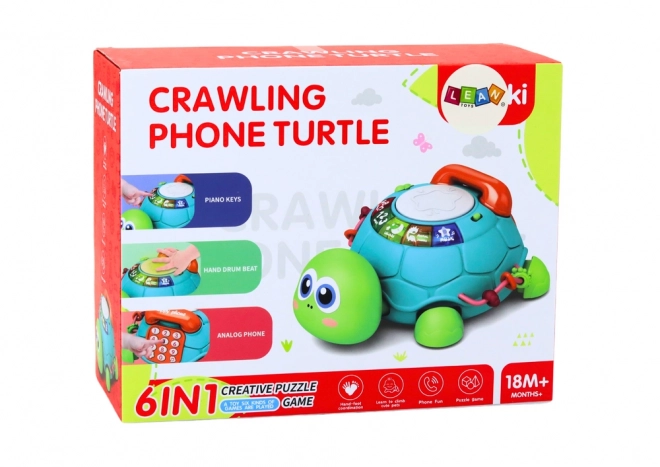 Interaktivni izobraževalni telefon želva 6v1 Luči Zvoki Zelena