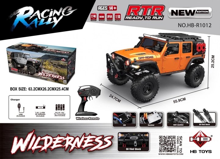 Daljinsko vodeni avtomobil WILDERNESS RTR 1:10 oranžen
