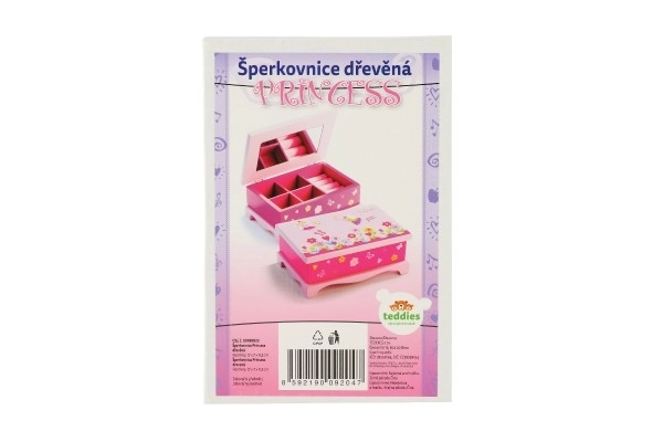 Škatlica za nakit Princess z ogledalom les 17x7x11,5cm v škatli