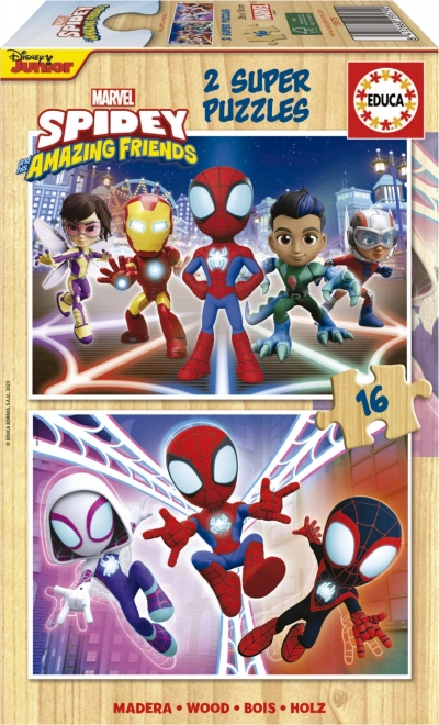 Educa lesene sestavljanke Spidey in njegovi čudoviti prijatelji 2x16 koščkov