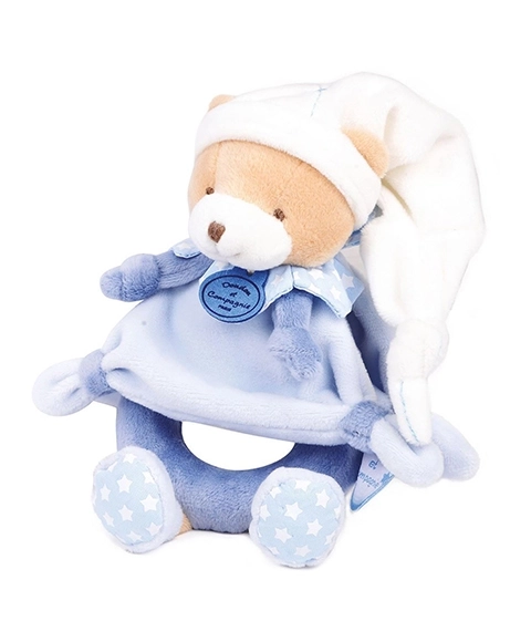Darilni set Doudou - Plišasti ropotuljica Medvedek