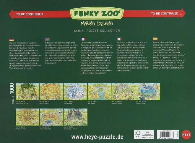 Heye sestavljanka Nore ZOO: Opičji izhod 1000 kosov