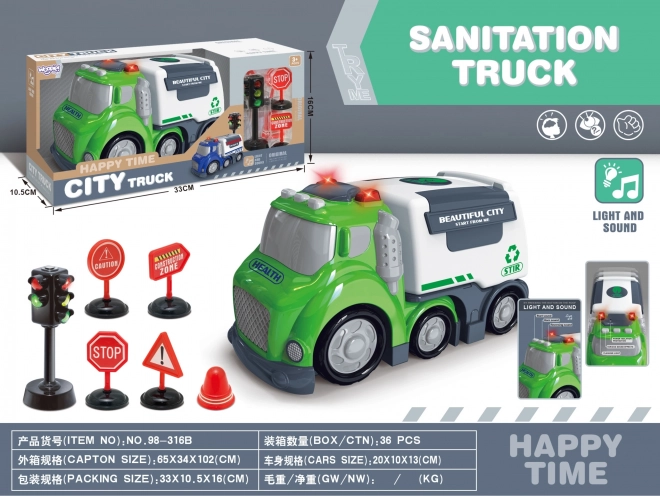 Woopie City Truck za smeti zvokovni in svetlobni efekti