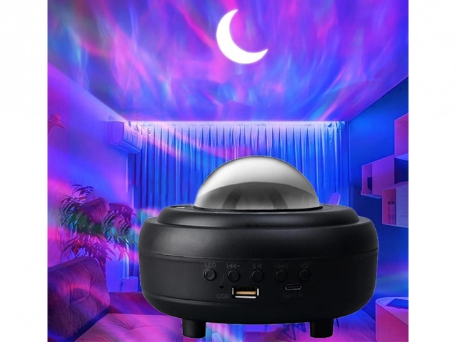 Nočni svetlobni projektor aurora z bluetooth zvočnikom