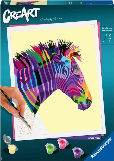 creart: slikanje po številkah – funky zebra