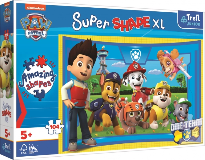 Sestavljanka 104 kosov XL Super Shape – Tačke na patrulji: Pasji prijatelji
