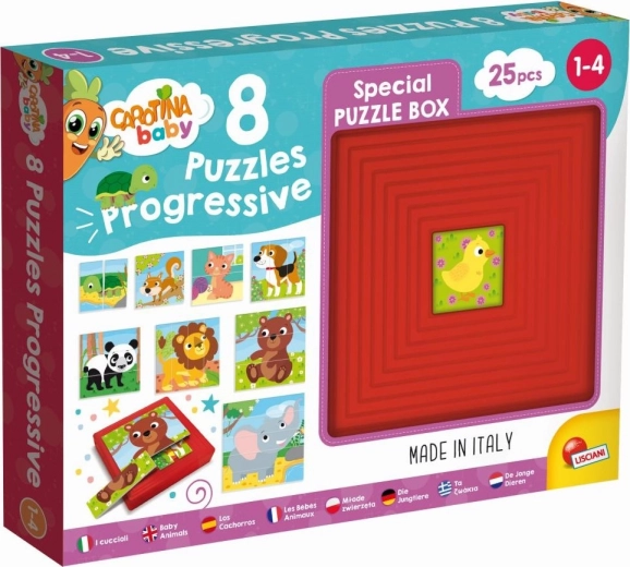 Progresivni puzzle mladiči 8 v 1 LISCIANI