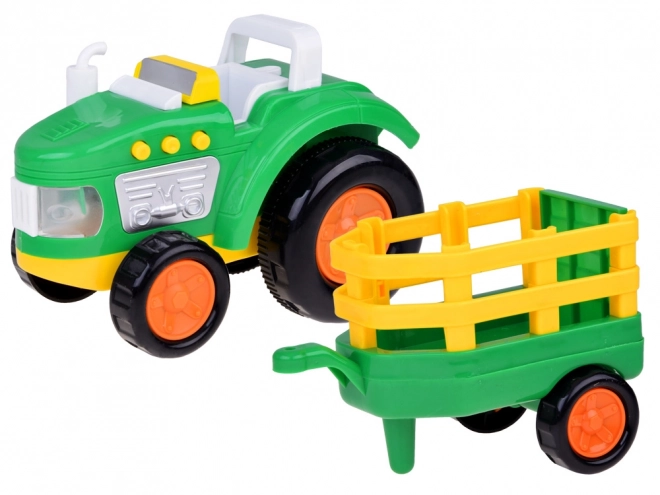 Kmetijski traktor s prikolico in živalmi zvok + svetloba ZA5390