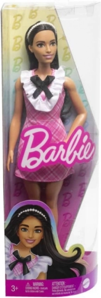 Barbie Fashionistas punčka v rožnatih kariranih oblekah