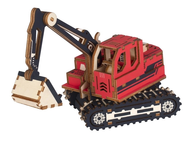 Woodcraft Lesena 3D sestavljanka Bagrič Rdeča