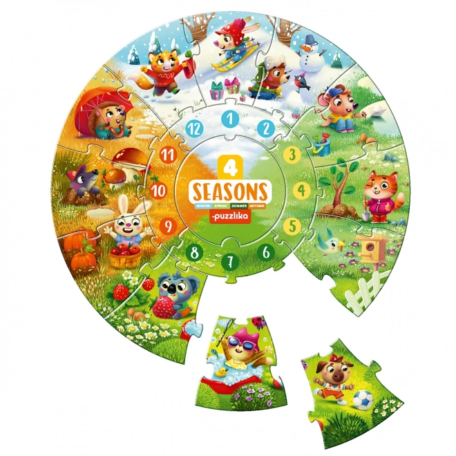 Puzzlika Štiri letni časi otroški poučni puzzle