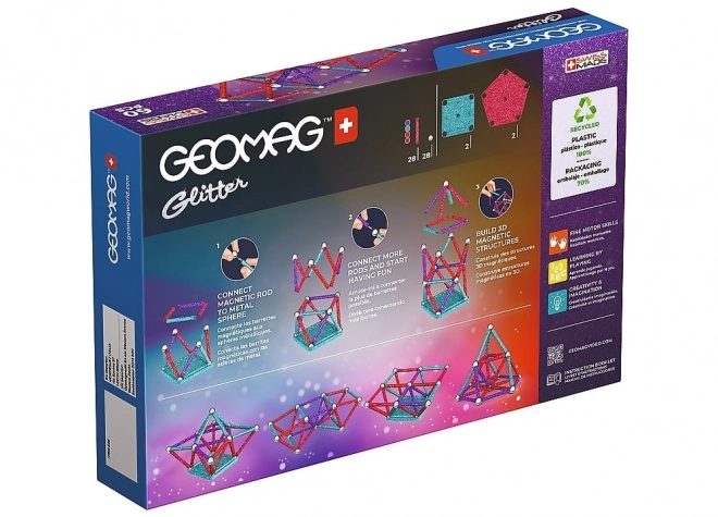 Magnetna sestavljanka GEOMAG Glitter 60 kosov
