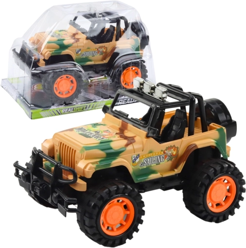 Otroški terenski avto off-road v maskirni bež barvi, 25 cm