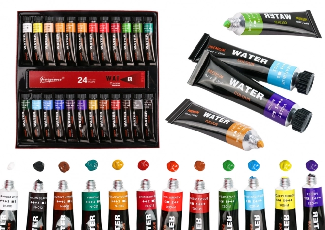 Set akrilnih barv v tubah 24 barv