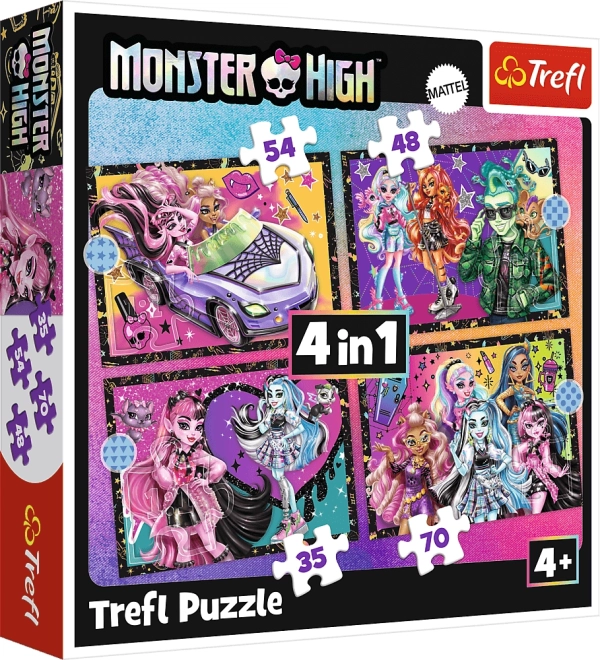 Sestavljanka 4v1 MONSTER HIGH Elektrizirajoč dan