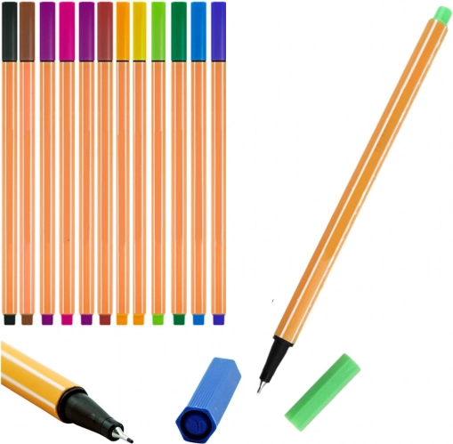 Set barvnih tankih pisal 0,4 mm – 12 kos
