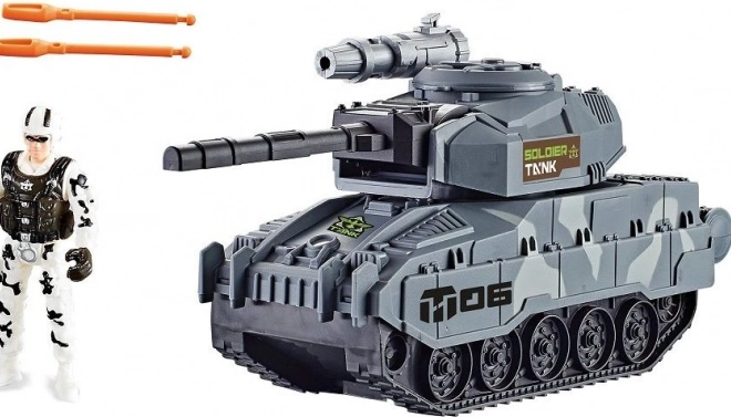 Tank z Vojaško Figuro in Funkcionalnim Topništvom