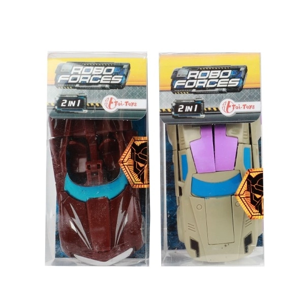 Transformersko vozilo/robot iz plastike 10 cm z barvno mešanico v plastični škatlici 5x10,5cm