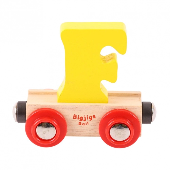 Bigjigs Rail leseni vagón s črko F
