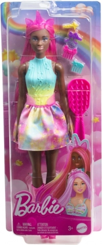 Barbie samorog – punčka z izjemno dolgimi lasmi in dodatki za česanje
