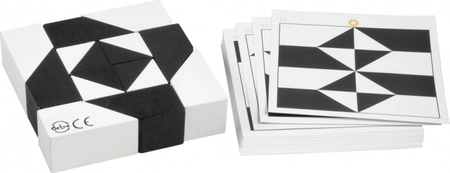 Detoa miselna sestavljanka tangram črno-bela