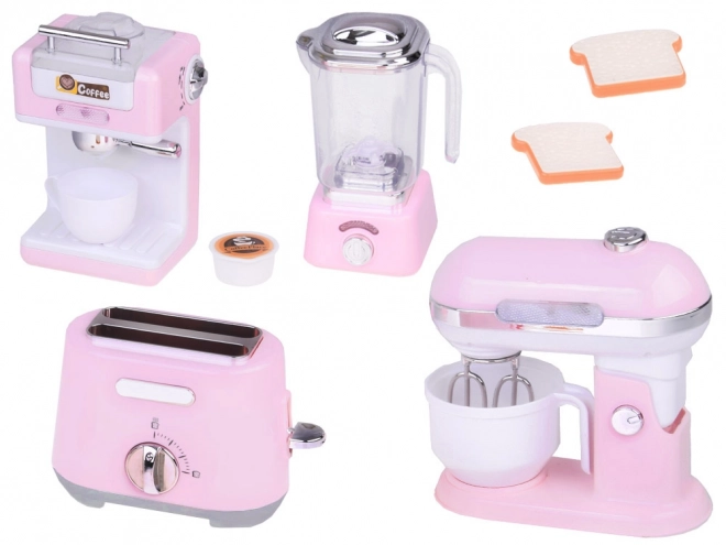 Set malih gospodinjskih aparatov za igranje mešalec toaster aparat za kavo ZA5204