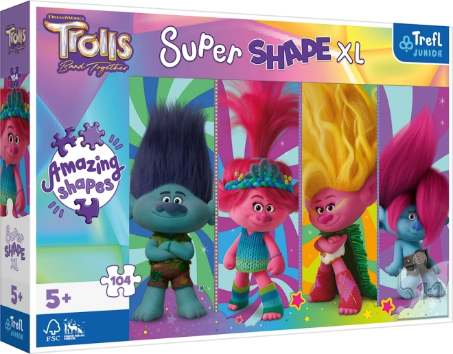Trefl puzzle Super Shape XL Troli: trolje igrarije 104 koščkov