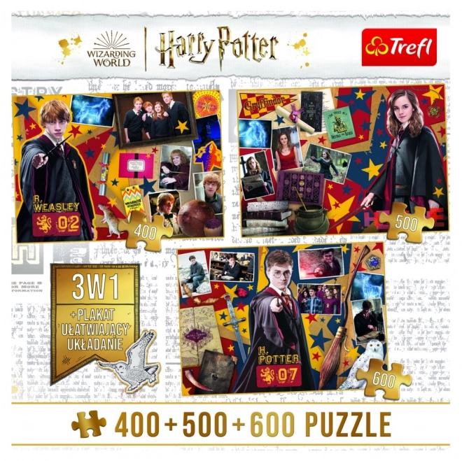 TREFL Sestavljanka Harry Potter: Ron, Hermiona in Harry 400 + 500 + 600 kosov