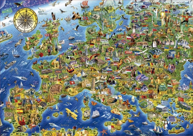 EDUCA Puzzle Nori zemljevid Evrope 500 kosov