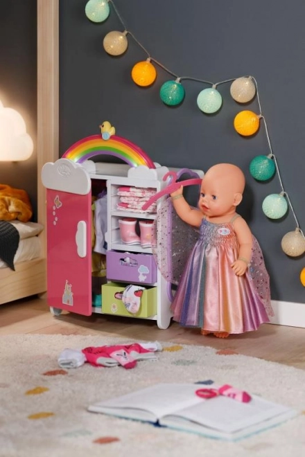 Mavrična garderobna omara za punčke BABY born