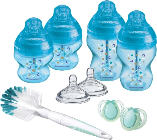 Komplet otroških stekleničk Advanced ANTI-COLIC, mešane velikosti 9 kosov, modra