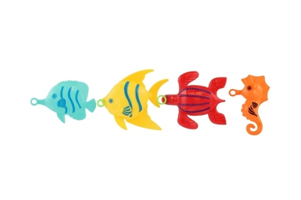 Igra ribe/ribolov s palico 26 cm plastika 5 barv na kartici 15,5x49x2cm