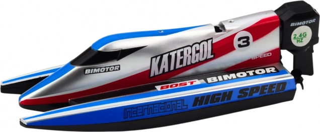 Daljinsko vodeni motoriziran čoln modro-srebrn 14 cm