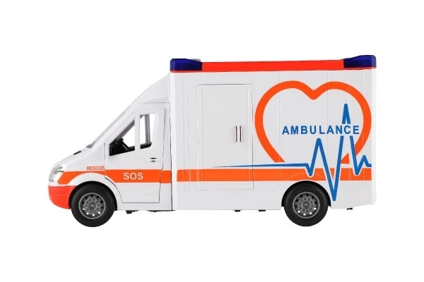 Igračka Ambulanca Plastična 28cm s Nosili in Vztrajnikom s Svetlobo in Zvokom