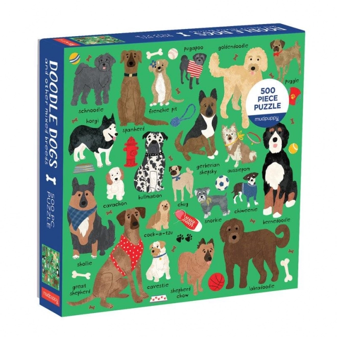 Puzzle pasme psov Mudpuppy 500 kosov