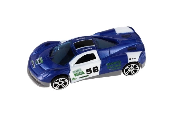 Avto športni 6ks kov/plast 8cm na prosti tek v škatli 10,5x27,5x4cm