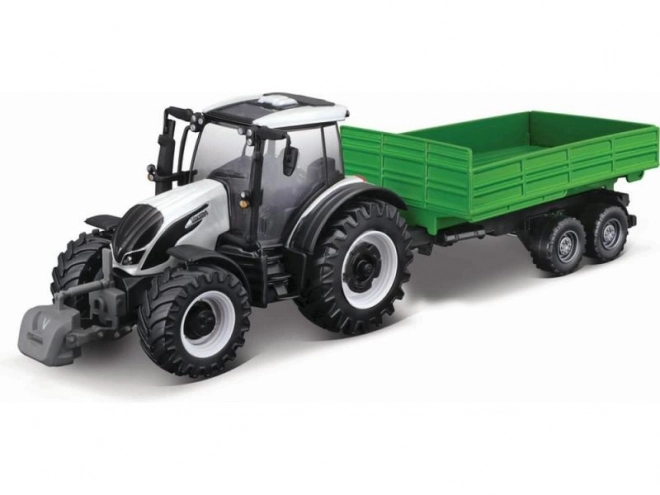 Bburago Farma 10cm Traktor s Priklopnikom - Valtra N174 - Prekucni Priklopnik