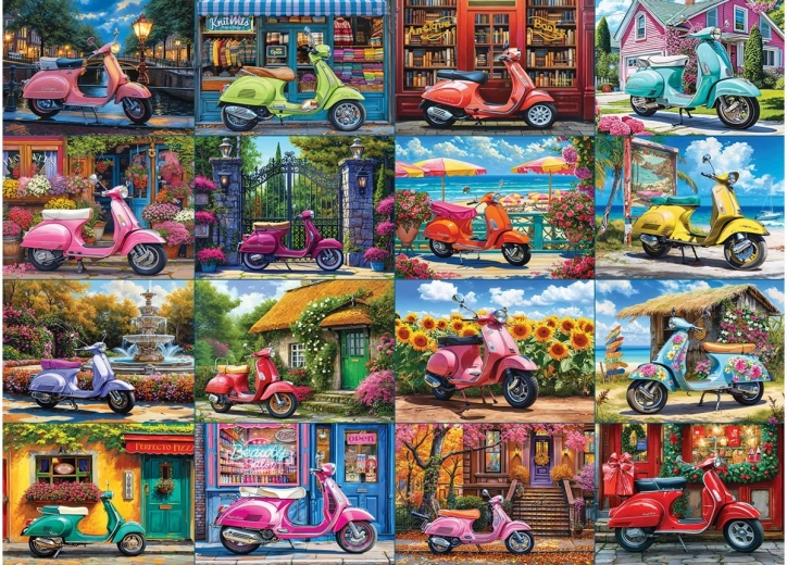 EUROGRAPHICS puzzle 16 skuterjev, 1000 koščkov
